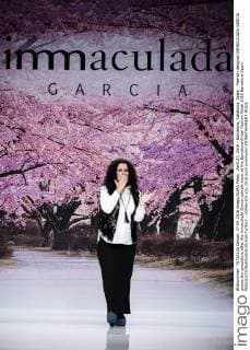 April 27, 2016 - Barcelona, Catalonia, Spain - Fashion designer INMACULADA GARCIA greets the spectators after the Inmaculada Garcia catwalk show at the Barcelona Bridal Fashion Week 2016 Barcelona Spain - ZUMAo105