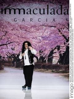 April 27, 2016 - Barcelona, Catalonia, Spain - Fashion designer INMACULADA GARCIA greets the spectators after the Inmaculada Garcia catwalk show at the Barcelona Bridal Fashion Week 2016 Barcelona Spain - ZUMAo105