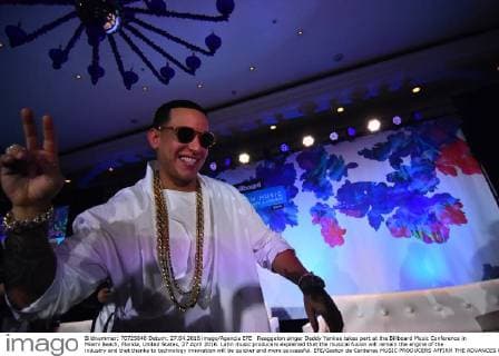Reaggeton singer Daddy Yankee takes part at the Billboard Music Conference in Miami Beach, Florida, United States, 27 April 2016. Latin music producers explained that the musical fusion will remain the engine of the industry and that thanks to technology innovation will be quicker and more successful. EFE Gaston de Cardenas MUSIC PRODUCERS AFFIRM THE ADVANCES OF TECHNOLOGY WIL WALLOW INNOVATION !ACHTUNG: NUR REDAKTIONELLE NUTZUNG!  MBE010 20160428-635974085045581658