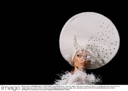 April 28, 2016 - Barcelona, Catalonia, Spain - A model walks the runway for the Isabel Zapardiez bridal collection during the Barcelona Bridal Fashion Week 2016. Barcelona Spain - ZUMAb137