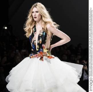 April 28, 2016 - Barcelona, Catalonia, Spain - A model walks the runway presenting a wedding dress of the Spring Summer 2017 collection during the Jordi Dalmau catwalk show at the Barcelona Bridal Fashion Week 2016 Barcelona Spain - ZUMAo105