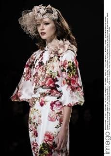 April 28, 2016 - Barcelona, Catalonia, Spain - A model walks the runway presenting a wedding dress of the Spring Summer 2017 collection during the Matilde Cano catwalk show at the Barcelona Bridal Fashion Week 2016 Barcelona Spain - ZUMAo105