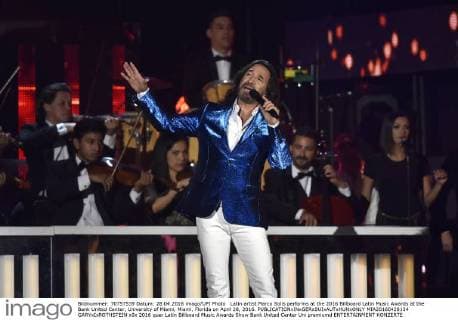 Latin artist Marco Solis performs at the 2016 Billboard Latin Music Awards at the Bank United Center, University of Miami, Miami, Florida on April 28, 2016.  MIA20160428134 GARYxIxROTHSTEIN
