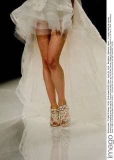 April 29, 2016 - Barcelona, Catalonia, Spain - A model walks the runway presenting a wedding dress during the Cymbeline catwalk show at the Bridal Fashion Week in Barcelona (Spain) on 29 April, 2016. Barcelona Spain  - ZUMAn230