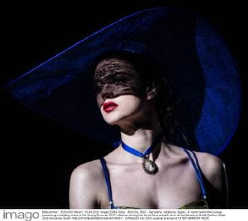 April 29, 2016 - Barcelona, Catalonia, Spain - A model walks the runway presenting a wedding dress of the Spring Summer 2017 collection during the Sonia Pena catwalk show at the Barcelona Bridal Fashion Week 2016 Barcelona Spain - ZUMAo105