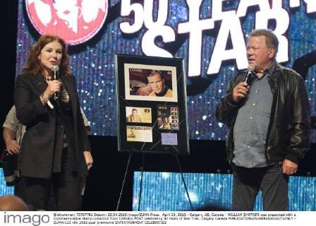 April 29, 2016 - Calgary, AB, Canada - WILLIAM SHATNER was presented with a Commemorative stamp collection from CANADA POST celebrating 50 Years of Star Trek. Calgary Canada - ZUMAr123