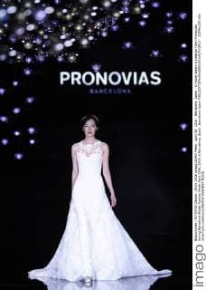 April 29, 2016 - Barcelona, Spain - A model wears a creation from Pronovias during Barcelona Bridal Fashion Week April 29th, 2016 in Barcelona, Spain. Barcelona Spain  - ZUMAn230