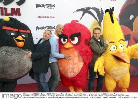Axel Prahl, Christoph Maria Herbst und Axel Stein bei der Premiere des Kinofilms Angry Birds: Der Film The Angry Birds Movie im CineStar Sony Center. Berlin, 01.05.2016 Foto:xA.xBuggex xFuturexImage