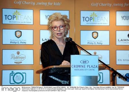 19. TOPILEAN Golf Charity Gala. Ute - Henriette Ohoven anläßlich der 19. TOPILEAN Golf Charity Gala am 01.05.2016 im Crowne Plaza Heidelberg.