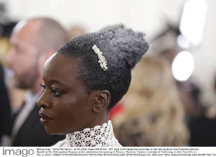 MET Gala 2016 Danai Gurira arrives on the red carpet at the Costume Institute Benefit at The Metropolitan Museum of Art celebrating the opening of Manus x Machina: Fashion in an Age of Technology in New York City on May 2, 2016.  NYP201605021288 JOHNxANGELILLO