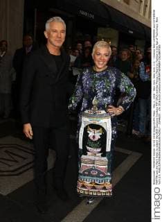 May 2, 2016 - New York, New York, U.S. - Director BAZ LUHRMANN and CATHERINE MARTIN exit the Mark Hotel, to attend the 2016 Costume Institute MET GALA entitled Manus x Machina: Fashion in the Age of Technology. New York U.S. - ZUMAk03_