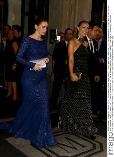 May 2, 2016 - New York, New York, U.S. - Actresses EMILY BLUNT and OLIVIA WILDE exit the Mark Hotel, to attend the 2016 Costume Institute MET GALA entitled Manus x Machina: Fashion in the Age of Technology. New York U.S. - ZUMAk03_
