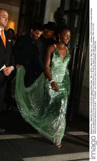May 2, 2016 - New York, New York, U.S. - Actress LUPITA NYONG O exits the Mark Hotel, to attend the 2016 Costume Institute MET GALA entitled Manus x Machina: Fashion in the Age of Technology. New York U.S. - ZUMAk03_