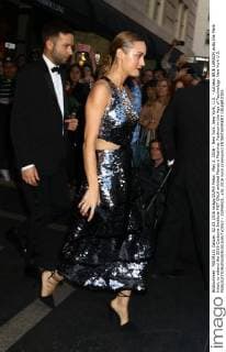 May 2, 2016 - New York, New York, U.S. - Actress BRIE LARSON exits the Mark Hotel, to attend the 2016 Costume Institute MET GALA entitled Manus x Machina: Fashion in the Age of Technology. New York U.S. - ZUMAk03_