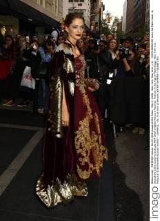 May 2, 2016 - New York, New York, U.S. - SOFIA SANCHEZ exits the Mark Hotel, to attend the 2016 Costume Institute MET GALA entitled Manus x Machina: Fashion in the Age of Technology. New York U.S. - ZUMAk03_