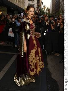 May 2, 2016 - New York, New York, U.S. - SOFIA SANCHEZ exits the Mark Hotel, to attend the 2016 Costume Institute MET GALA entitled Manus x Machina: Fashion in the Age of Technology. New York U.S. - ZUMAk03_
