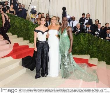 MET Gala 2016 May 2, 2016 - New York, NY, United States - 02 May 2016 - New York, New York- Emma Watson, Margot Robbie, Lupita Nyongo o. Metropolitan Museum of Art Costume Institute Gala: Manus x Machina: Fashion in the Age of Technology. Photo Credit: Christopher Smith AdMedia New York United States - ZUMAa123