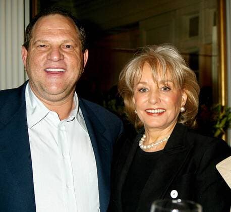 K36636JBU.ARRIANNA HUFFINGTON S BOOK PARTY FOR THE GAME PLAN FOR WINNING BACK AMERICA , NEW YORK New York.4 12 2004. 2004.HARVEY WEINSTEIN AND BARBARA WALTERS. - ZUMAbu2_
