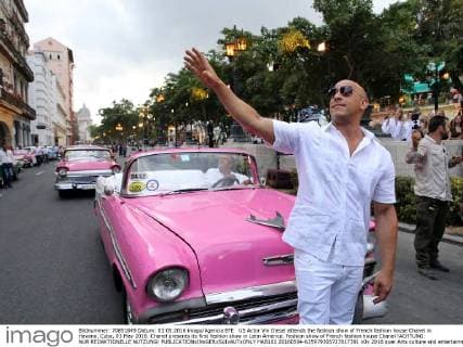 US Actor Vin Diesel attends the fashion show of French fashion house Chanel in Havana, Cuba, 03 May 2016. Chanel presents its first fashion show in Latin America. Fashion show of French fashion house Chanel !ACHTUNG: NUR REDAKTIONELLE NUTZUNG!  HAB101 20160504-635979305727817391