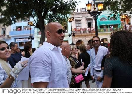 US Actor Vin Diesel attends the fashion show of French fashion house Chanel in Havana, Cuba, 03 May 2016. Chanel presents its first fashion show in Latin America. Fashion show of French fashion house Chanel !ACHTUNG: NUR REDAKTIONELLE NUTZUNG!  HAB101 20160504-635979305741701391