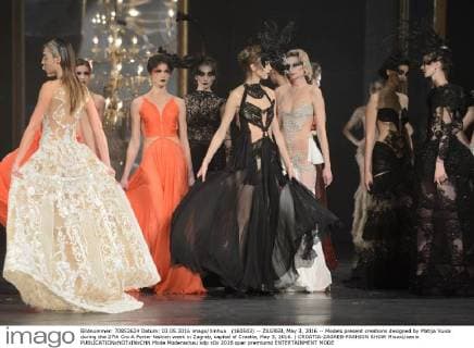 (160503) -- ZAGREB, May 3, 2016 -- Models present creations designed by Matija Vuica during the 27th Cro A Porter fashion week in Zagreb, capital of Croatia, May 3, 2016. ) CROATIA-ZAGREB-FASHION SHOW MisoxLisanin 