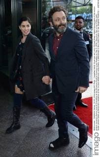 Comedian Sarah Silverman and actor Michael Sheen attend the premiere of the motion picture romantic drama Love & Friendship at the Directors Guild of America in Los Angeles on May 3, 2016. Storyline: Set in the 1790s, Lady Susan Vernon takes up temporary residence at her in-laws estate and, while there, is determined to be a matchmaker for her daughter Frederica -- and herself too, naturally.  LAP2016050312 JIMxRUYMEN