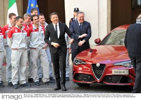 Alfa Romeo präsentiert Modell Giulia in Rom Rome, presentation of the new Alfa Romeo Giulia. Pictured: Matteo Renzi  CCP
