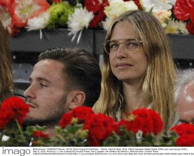 Tennis. Madrid Open 2016. Match between Rafael Nadal (ESP) and Joao Sousa (POR), May 6, 2016. Photo by J. Luis Cuesta 261 Cordon Press. Saul, jugador del Atletico de Madrid y Martina Klein. Cordon Press  J.xLuisxCuesta