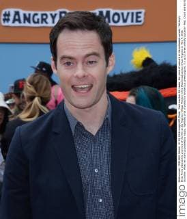 Cast member Bill Hader, the voice of Leonard in the animated comedy The Angry Birds Movie attends the premiere of the film at the Regency Village Theatre in the Westwood section of Los Angeles on May 7, 2016. Storyline: When an island populated by happy, flightless birds is visited by mysterious green piggies, it s up to three unlikely outcasts - Red, Chuck and Bomb - to figure out what the pigs are up to.  LAP2016050717 JIMxRUYMEN