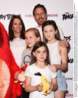 The Angry Birds Movie Gala Screening London, UK . Andrea McLean and family at The Angry Birds Movie Red Carpet Gala Screening at Picturehouse Centra, Shaftesbury Avenue, London on Saturday 7 May 2016 LMK392-60409-080516 