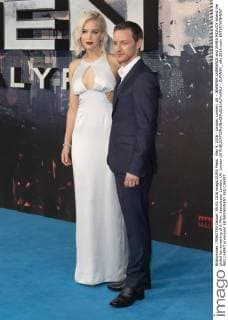 May 9, 2016 - London, London, UK - JENNIFER LAWRENCE and JAMES MCAVOY attend the global fan screening of X-Men: Apocalypse. London, UK. London UK  - ZUMAl94_