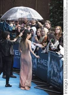 London, UK. 9 May 2016. Actress Lana Condor (Jubilee) interacts with fans at the X-Men: Apocalypse - Global Fan Screening at the BFI Imax cinema in London. X-Men: Apocalypse, Global Fan Screening, London, UK 