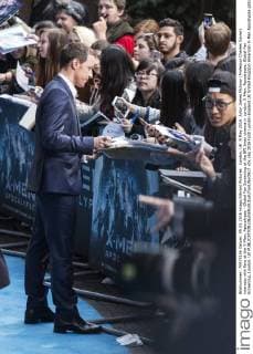 London, UK. 9 May 2016. Actor James McAvoy (Professor Charles Xavier) interacts with fans at the X-Men: Apocalypse - Global Fan Screening at the BFI Imax cinema in London. X-Men: Apocalypse, Global Fan Screening, London, UK 