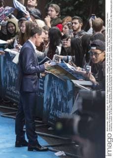 London, UK. 9 May 2016. Actor James McAvoy (Professor Charles Xavier) interacts with fans at the X-Men: Apocalypse - Global Fan Screening at the BFI Imax cinema in London. X-Men: Apocalypse, Global Fan Screening, London, UK 