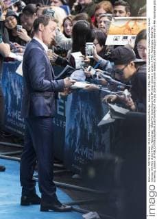 London, UK. 9 May 2016. Actor James McAvoy (Professor Charles Xavier) interacts with fans at the X-Men: Apocalypse - Global Fan Screening at the BFI Imax cinema in London. X-Men: Apocalypse, Global Fan Screening, London, UK 