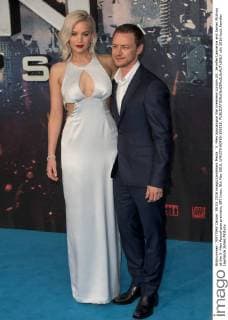 X -Men Apocalypse film premiere London.UK. Jennifer Lawrence and James McAvoy at the X -Men Apocalypse premiere, BFI Imax. 9th May 2016. LMK370-60480-100516. 