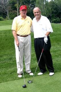 Jan. 1, 2011 - New York, New York, U.S. - I8986BT.JOE TORRE S SAFE AT HOME FOUNDATION GOLF CLASSIC WHERE SPORTS STARS AND CELEBRITIES TEE-OFF TO FIGHT DOMESTIC VIOLENCE TRUMP NATIONAL GOLF COURSE, BRIARCLIFF MANOR, NEW YORK 08 02 2004. 2004 .DONALD TRUMP AND RUDOLPH GIULIANI - ZUMAta1_