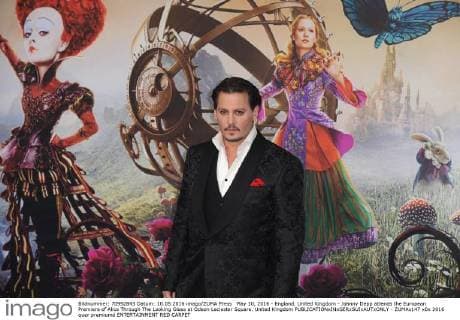 May 10, 2016 - England, United Kingdom - Johnny Depp attends the European Premiere of Alice Through The Looking Glass at Odeon Leciester Square. United Kingdom - ZUMAs147