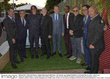 All The Way Los Angeles Premiere in Hollywood May 10, 2016 - Hollywood, California, United States - 10 May 2016 - Hollywood, California - Darryl Frank, Michael Lombardo, Jay Roach, Robert Schenkkan, Bryan Cranston, Anthony Mackie, Steven Spielberg, Len Amato, Justin Falvey. All The Way Los Angeles Premiere held at Paramount Studios. Photo Credit: Hollywood United States - ZUMAa123
