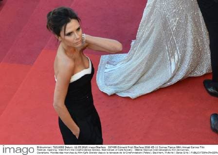 207498 Clément Prioli Starface 2016-05-11 Cannes France 69th Annual Cannes Film Festival. Opening. View from the CineFondation terrass. Red Carpet of Cafe Society . 69ème Festival International du film de Cannes. Ouverture. Montée des marches du film Cafe Society depuis la terrasse de la CineFondation (Palais). Beckham, Victoria ( Spice Girls )  Copyright: xClémentxPriolix STAR_207498_073