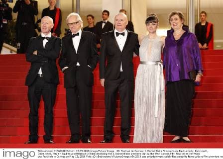 69. Festival de Cannes: I, Daniel Blake Filmpremiere Paul Laverty, Ken Loach, Dave Johns, Hayley Squires and Rebecca O Brien attending the I, Daniel Blake premiere during the 69th Cannes Film Festival at the Palais des Festivals in Cannes on May 13, 2016 Foto:xD.xBedrosianx xFuturexImage