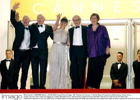 69. Festival de Cannes: I, Daniel Blake Filmpremiere Paul Laverty, Dave Johns, Hayley Squires, Ken Loach and Rebecca O Brien attending the I, Daniel Blake premiere during the 69th Cannes Film Festival at the Palais des Festivals in Cannes on May 13, 2016 Foto:xD.xBedrosianx xFuturexImage