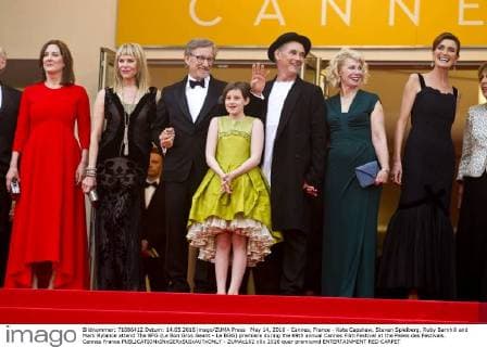 May 14, 2016 - Cannes, France - Kate Capshaw, Steven Spielberg, Ruby Barnhill and Mark Rylance attend The BFG (Le Bon Gros Geant - Le BGG) premiere during the 69th annual Cannes Film Festival at the Palais des Festivals. Cannes France - ZUMAc162