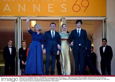 69th Cannes Film Festival 2016, Red Carpet film Mal de Pierres . Pictured: Nicole Garcia, Alex Brendemuhl, Marion Cotillard, Louis Garrel  SimonexComi Cannes