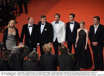 207680 Serge Arnal Starface 2016-05-15 Cannes France 69th Annual Cannes Film Festival. Red Carpet of the movie « The Nice Guys » . 69ème Festival International du film de Cannes. Montée des marches du film « The Nice Guys» Crowe, Russell; Gosling, Ryan; Black, Shane; Bomer, Matthew Staton Matt ; Rice, Angourie  Copyright: xSergexArnalx xStarfacex STAR_207680_010