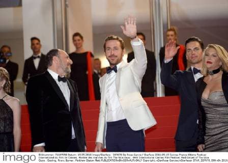 207678 De Rosa-Garcia Starface 2016-05-15 Cannes France 69ème Festival International du Film de Cannes. Montee des marches du film The Nice Guys . 69th International Cannes Film Festival. Red Carpet of The Nice Guys . Gosling, Ryan; Bomer, Matthew Staton Matt  Copyright: xDexRosa-Garciax xStarfacex STAR_207678_090