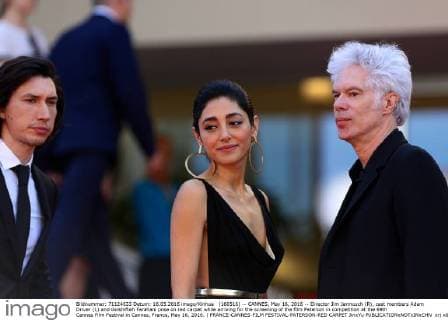 (160516) -- CANNES, May 16, 2016 -- Director Jim Jarmusch (R), cast members Adam Driver (L) and Golshifteh Farahani pose on red carpet while arriving for the screening of the film Paterson in competition at the 69th Cannes Film Festival in Cannes, France, May 16, 2016. ) FRANCE-CANNES-FILM FESTIVAL-PATERSON-RED CARPET JinxYu 
