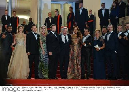 69th Cannes Film Festival 2016, Red Carpet film Hands of Stone . Pictured: Robert De Niro, Grace Hightowe  SimonexComi Cannes