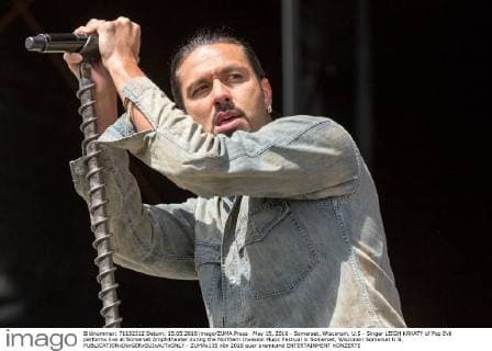 May 15, 2016 - Somerset, Wisconsin, U.S - Singer LEIGH KAKATY of Pop Evil performs live at Somerset Amphitheater during the Northern Invasion Music Festival in Somerset, Wisconsin Somerset U.S. - ZUMAs135