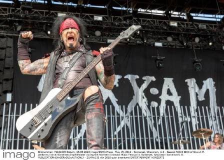 May 15, 2016 - Somerset, Wisconsin, U.S - Bassist NIKKI SIXX of Sixx:A.M. performs live at Somerset Amphitheater during the Northern Invasion Music Festival in Somerset, Wisconsin Somerset U.S. - ZUMAs135